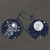 Retro Astronaut Space Bicycle Cotton Canvas Backpack