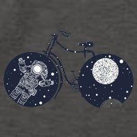 Retro Astronaut Space Bicycle Vector Backpack
