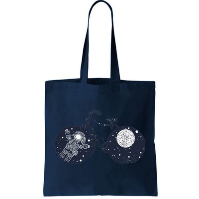 Retro Astronaut Space Bicycle Tote Bag