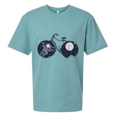 Retro Astronaut Space Bicycle Sueded Cloud Jersey T-Shirt