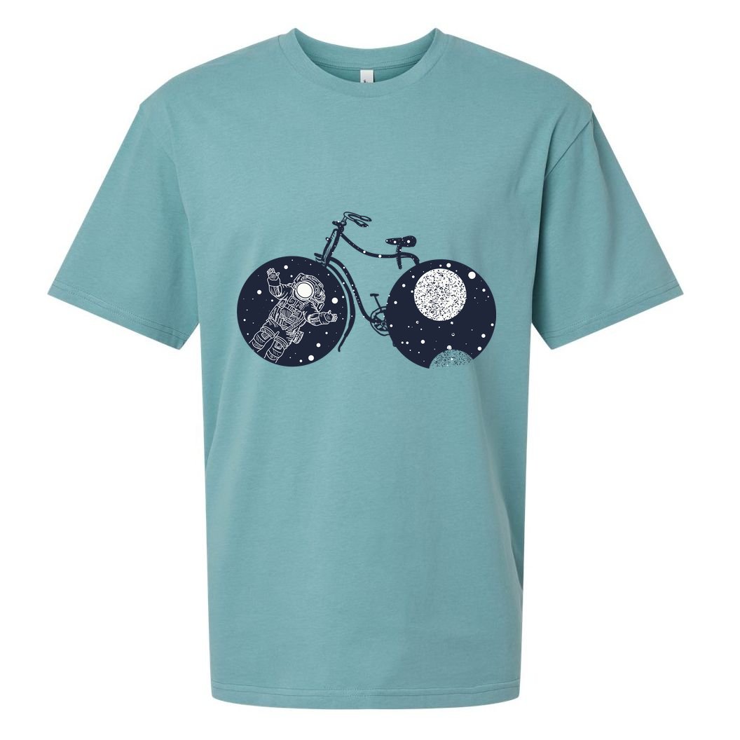 Retro Astronaut Space Bicycle Sueded Cloud Jersey T-Shirt