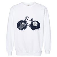 Retro Astronaut Space Bicycle Garment-Dyed Sweatshirt
