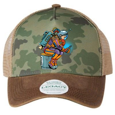 Retro Astronaut With Smartphone Legacy Tie Dye Trucker Hat