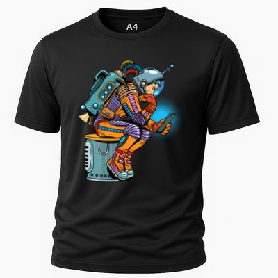 Retro Astronaut With Smartphone Performance Shirt