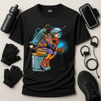 Retro Astronaut With Smartphone Performance Shirt