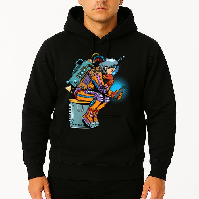 Retro Astronaut With Smartphone Hoodie