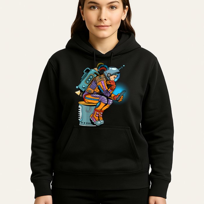 Retro Astronaut With Smartphone Hoodie