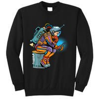 Retro Astronaut With Smartphone Sweatshirt