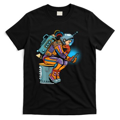 Retro Astronaut With Smartphone T-Shirt