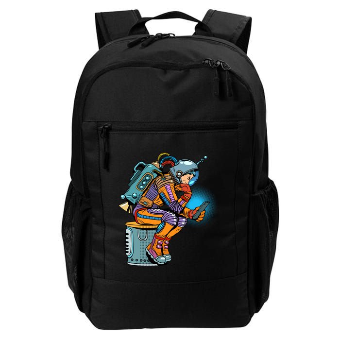 Retro Astronaut With Smartphone Backpack