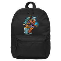 Retro Astronaut With Smartphone 16 in Basic Backpack