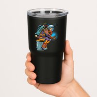 Retro Astronaut With Smartphone Tumbler