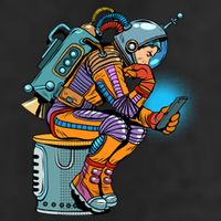Retro Astronaut With Smartphone Tumbler