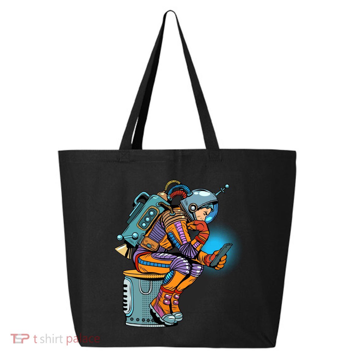 Retro Astronaut With Smartphone 25L Jumbo Tote