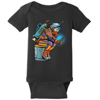 Retro Astronaut With Smartphone Baby Bodysuit