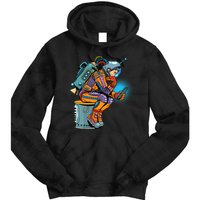 Retro Astronaut With Smartphone Tie Dye Hoodie