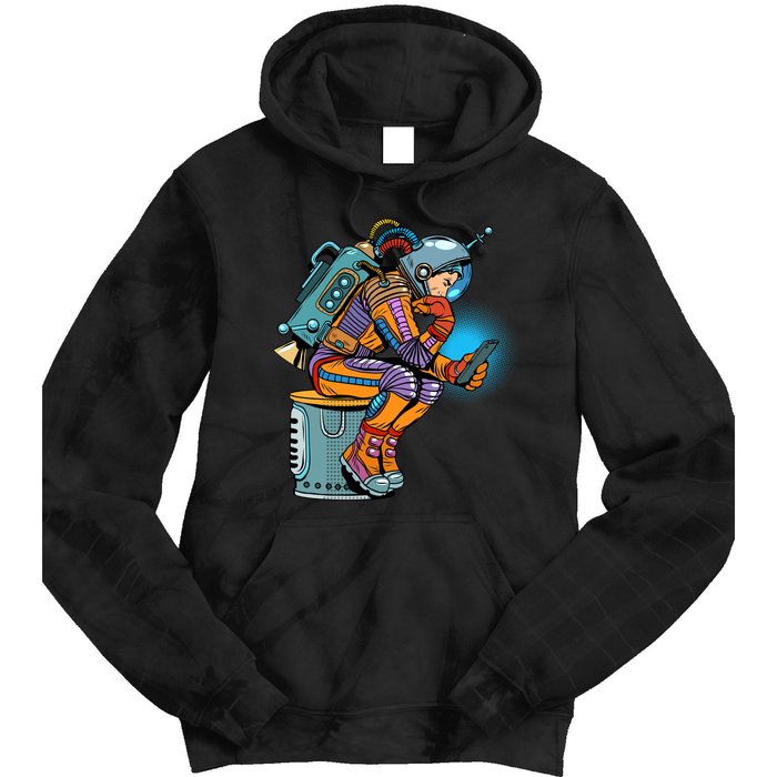 Retro Astronaut With Smartphone Tie Dye Hoodie