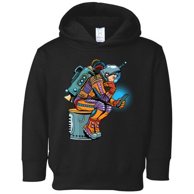 Retro Astronaut With Smartphone Toddler Hoodie