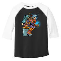 Retro Astronaut With Smartphone Toddler Fine Jersey T-Shirt