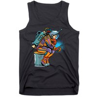Retro Astronaut With Smartphone Tank Top