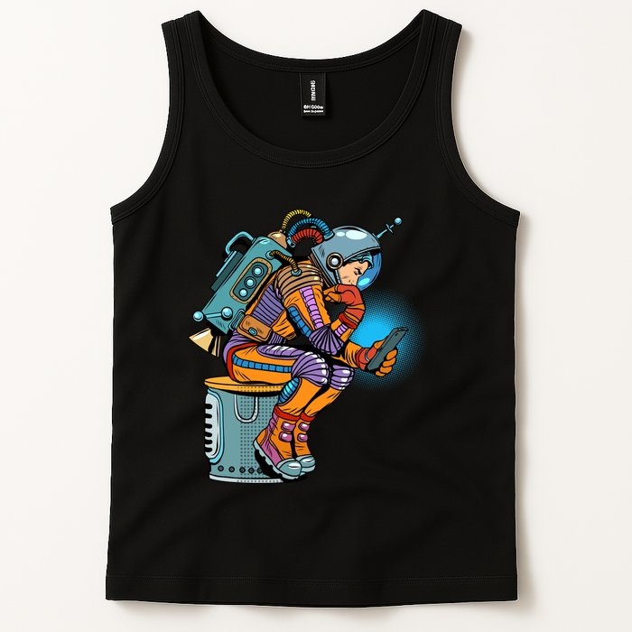 Retro Astronaut With Smartphone Tank Top