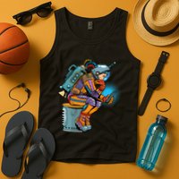 Retro Astronaut With Smartphone Tank Top