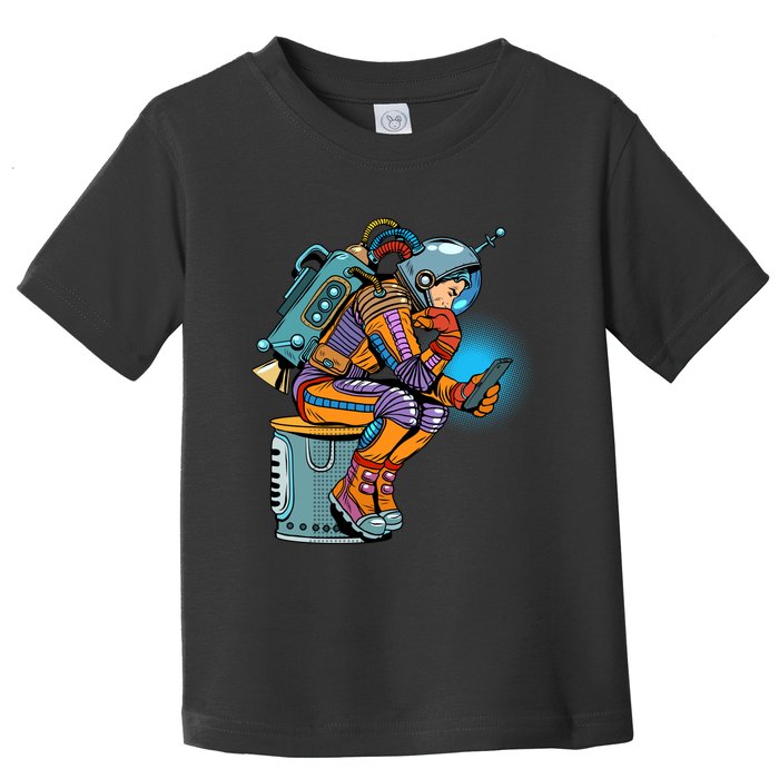 Retro Astronaut With Smartphone Toddler T-Shirt
