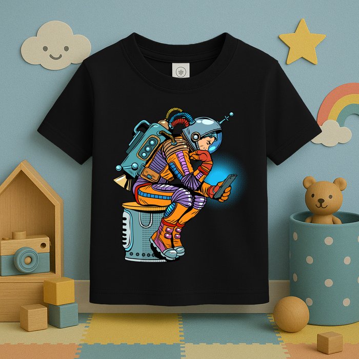Retro Astronaut With Smartphone Toddler T-Shirt
