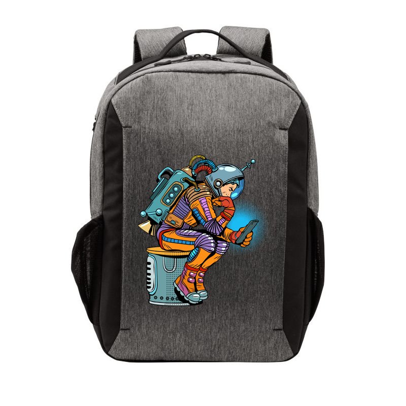 Retro Astronaut With Smartphone Vector Backpack