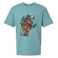 Retro Astronaut With Smartphone Sueded Cloud Jersey T-Shirt