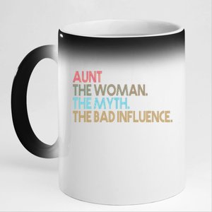 Retro Aunt The Woman Myth Bad Influence 11oz Black Color Changing Mug