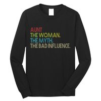 Retro Aunt The Woman Myth Bad Influence Long Sleeve Shirt