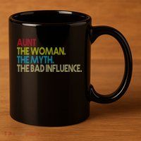 Retro Aunt The Woman Myth Bad Influence 11oz C Handle Ceramic Mug