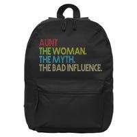 Retro Aunt The Woman Myth Bad Influence 16 in Basic Backpack