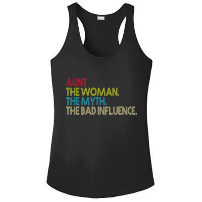 Retro Aunt The Woman Myth Bad Influence Ladies PosiCharge Competitor Racerback Tank