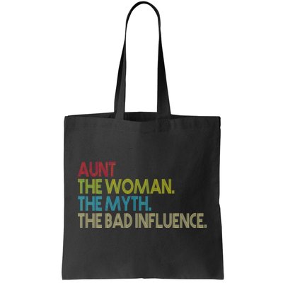 Retro Aunt The Woman Myth Bad Influence Tote Bag