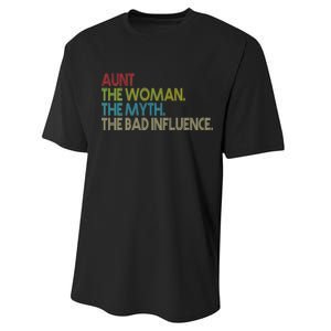 Retro Aunt The Woman Myth Bad Influence Performance Sprint T-Shirt