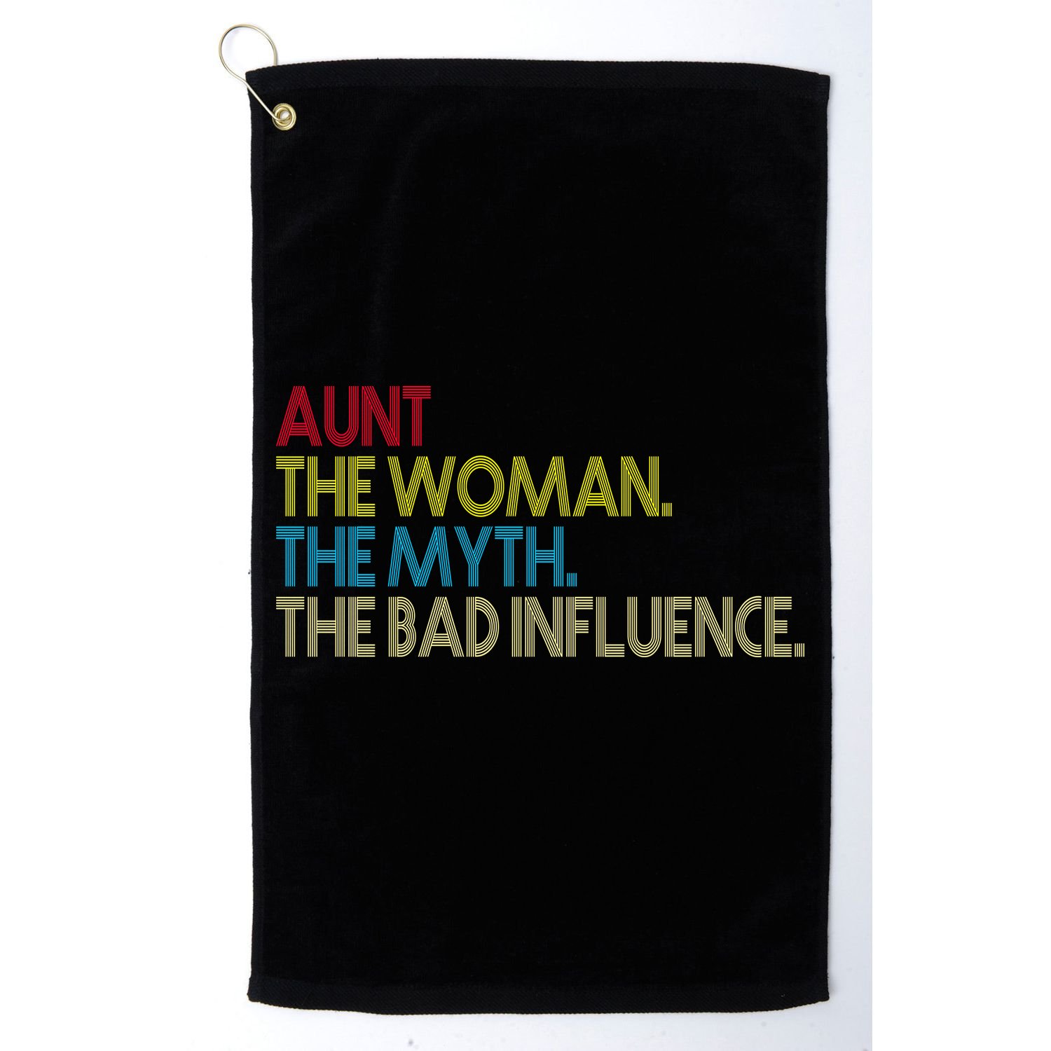 Retro Aunt The Woman Myth Bad Influence Golf Towel