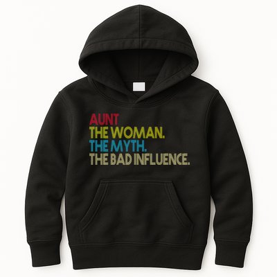 Retro Aunt The Woman Myth Bad Influence Kids Hoodie