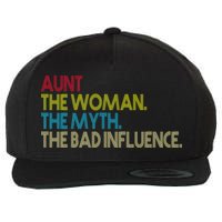 Retro Aunt The Woman Myth Bad Influence Wool Snapback Cap