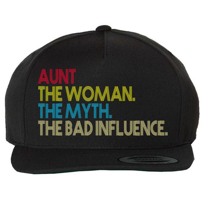 Retro Aunt The Woman Myth Bad Influence Wool Snapback Cap