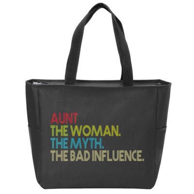 Retro Aunt The Woman Myth Bad Influence Zip Tote Bag