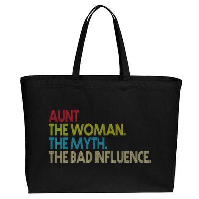 Retro Aunt The Woman Myth Bad Influence Cotton Canvas Jumbo Tote