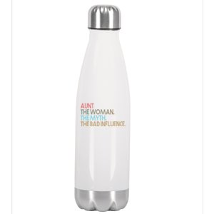 Retro Aunt The Woman Myth Bad Influence Stainless Steel Insulated Water Bottle