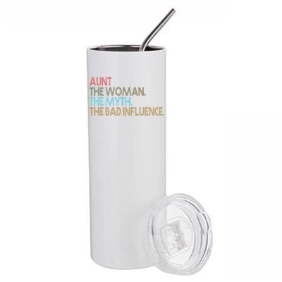 Retro Aunt The Woman Myth Bad Influence Stainless Steel Tumbler