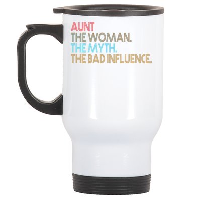 Retro Aunt The Woman Myth Bad Influence Stainless Steel Travel Mug