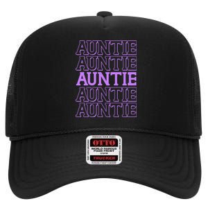 Retro Auntie Pattern   High Crown Mesh Back Trucker Hat