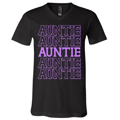 Retro Auntie Pattern   V-Neck T-Shirt