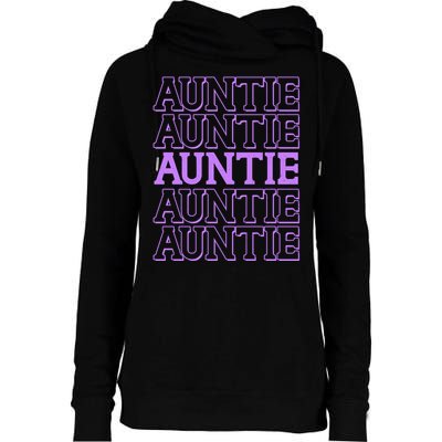 Retro Auntie Pattern   Womens Funnel Neck Pullover Hood