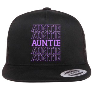 Retro Auntie Pattern   Flat Bill Trucker Hat